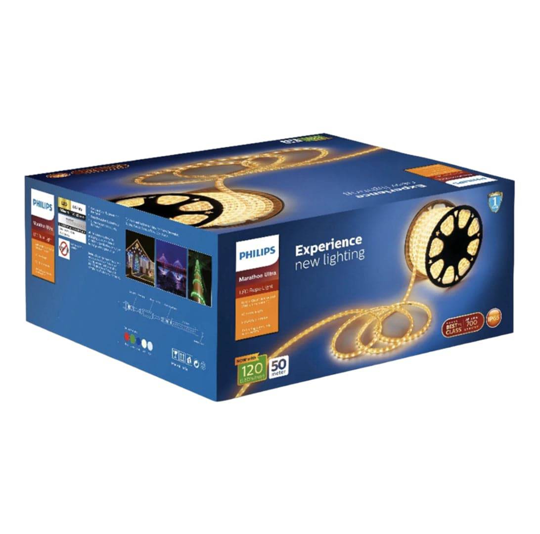 Philips Marathon Ultra Yellow Rope Light 50m Warm White | 120 LED per ...