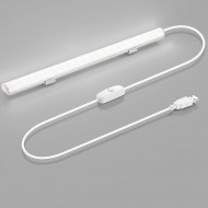 OPPLE Polycarbonate Led Under Cabinet Light, 1Ft Usb Plug In Led Batten Light With 5Ft Cable & Switch Controller