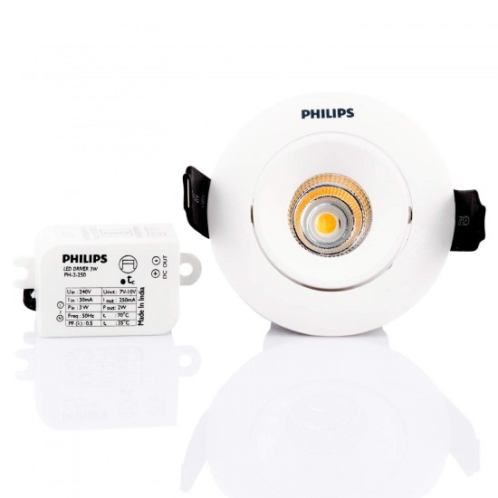 Philips Astra Spot 3-Watt LED COB Light (Natural White) (Tiltable)
