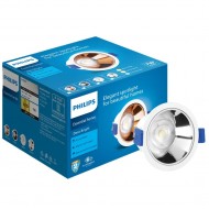 PHILIPS 7 Watt Chrome Reflector LED Ceiling COB Round Spot Light with Focused Beam | Cut out: 75mm | Warm White