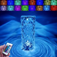 Orangevolt™ Crystal Lamp,16 Color Changing Rose Crystal Diamond Table Lamp,USB Rechargeable Touch Bedside Lamp Night Light with Remote Control, for Bedroom Living Room Party Dinner Decor
