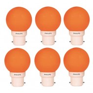 PHILIPS 0.5 watt B22 LED Deco mini (Orange, Pack of 6)